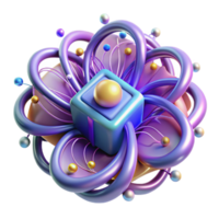 wonderful modern A quantum computer processing information, visualized as swirling particles and light trails, abstract style, bright and colorful lighting genuine png