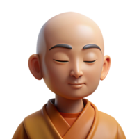 vibrant creative A serene portrait of a meditating monk with closed eyes and a peaceful expression, soft, natural lighting high resolution png