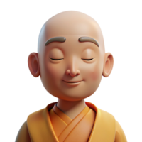 wonderful abstract A serene portrait of a meditating monk with closed eyes and a peaceful expression, soft, natural lighting exclusive png