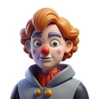 magnificent artistic Portrait of a clown with exaggerated features and a melancholic expression, stark contrasting light and shadow, unsettling and dramatic high resolution png