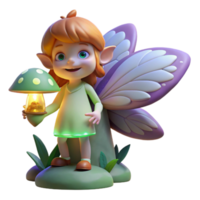 dramatic rustic A mischievous pixie with iridescent wings, holding a flickering firefly lantern, hidden within a giant, bioluminescent mushroom forest, lit by soft, ethereal light.... png