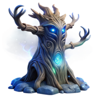 vibrant creative A colossal, ancient tree spirit with glowing runes carved into its bark, reaching towards a swirling nebula in the night sky, illuminated by starlight.... png