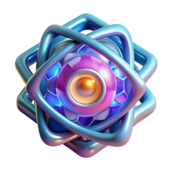 meraviglioso tradizionale un' quantistico computer nucleo con raggiante energia vorticoso entro un' cristallino struttura, intricato geometrico modelli, vivace neon colori professionale png