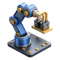 magnificent minimalist A robotic arm assembling a complex microchip, precise movements, metallic and silicon textures, studio lighting 4K png