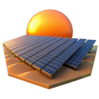 vibrant abstract A field of solar panels stretching towards the horizon, reflecting the setting sun, warm colors, photorealistic style genuine png