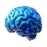 elegant rustic A holographic projection of a human brain rotating slowly, intricate neural networks glowing in electric blue, dark and mysterious lighting high quality png