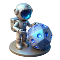 beautiful abstract A lone astronaut holding a glowing data cube on a desolate, metallic planet, cool, blue moonlight professional png