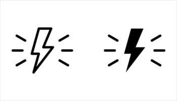 lightning icon set. vector