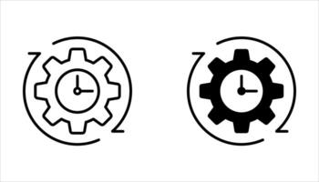 time management icon set on white background vector