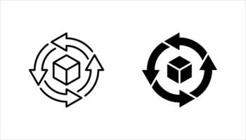 supply chain icon set on white background vector