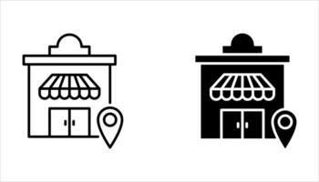 store location icon set on white background vector