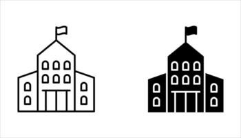school building icon on white background vector