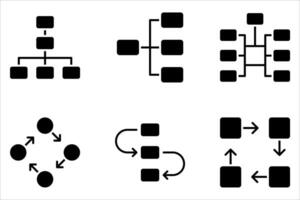 workflow icon set on white background vector