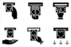 withdraw icon set on white background vector