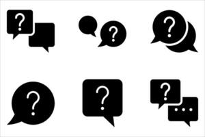 question icon set on white background vector