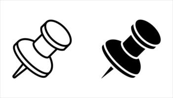 push pin icon on white background vector
