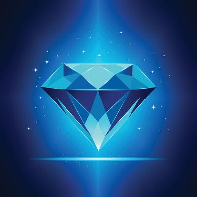 A shining diamond flat illustration