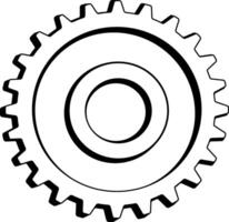 black silhouette of gears without background vector