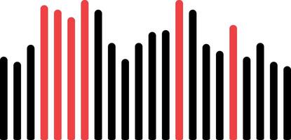 equalizer or sound wave stripes black and red no background vector