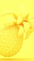Abstract pineapple on yellow background Abstract loop video