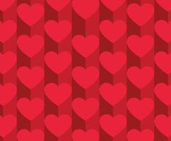 A red and white background with hearts vector