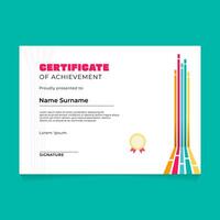 Certificate Template Design with Abstract Line Perspective Composition vector