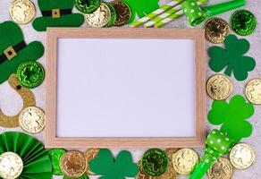 St. Patricks Day background with shamrock photo