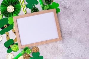 St. Patricks Day background with shamrock photo