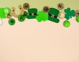 St. Patricks Day background with shamrock photo