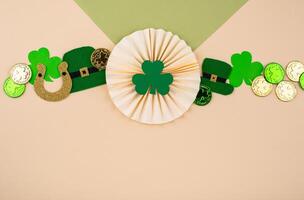 St. Patricks Day background with shamrock photo