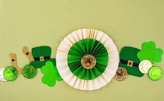 St. Patricks Day background with shamrock photo