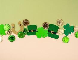 St. Patricks Day background with shamrock photo