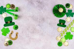 St. Patricks Day background with shamrock photo