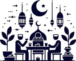 Ramadan Iftar Gathering vector