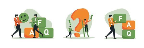 Faq concept customer support, service help illustration with a question mark vector