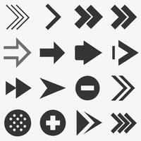 Black-and-White Arrow Icons Essential Design Elements. vector