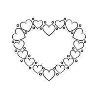 Heart Shape Composed of Smaller Hearts in Black Design. vector