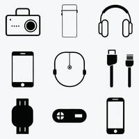 Electronic Devices and Gadgets Must Have Tech Accessories.. vector