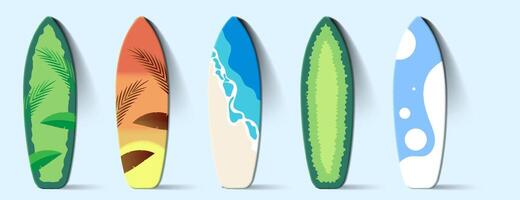 surfing board 3d element design for summer celebration vector