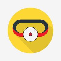 Light head flat icon isolated on circular colored background with long shadow vector