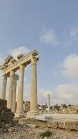 Temple of Apollo at the ancient city of Side in Antalya region on the Mediterranean coast of Turkey. photo