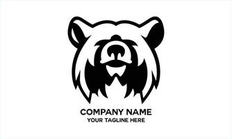 outline bear head icon vector