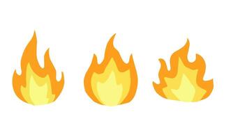 three different types of fire flames on a white background vector