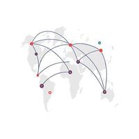 A map with several different countries connected to each other vector