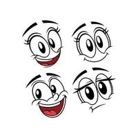 Cartoon faces with different expressions vector