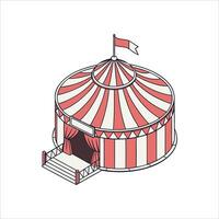 A circus tent with a flag on top vector