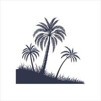 Palm trees silhouette on white background vector