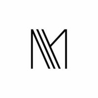 Logo M MH HM Abstract Letters Monogram line vector