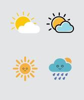 Four different weather icons on a gray background vector