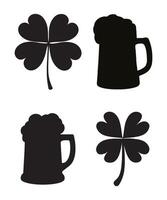 Four leaf clover and beer mug vector